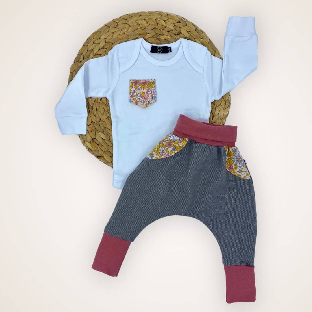 Sarouel évolutif bébé, fabrication artisanale Clermont-Ferrand