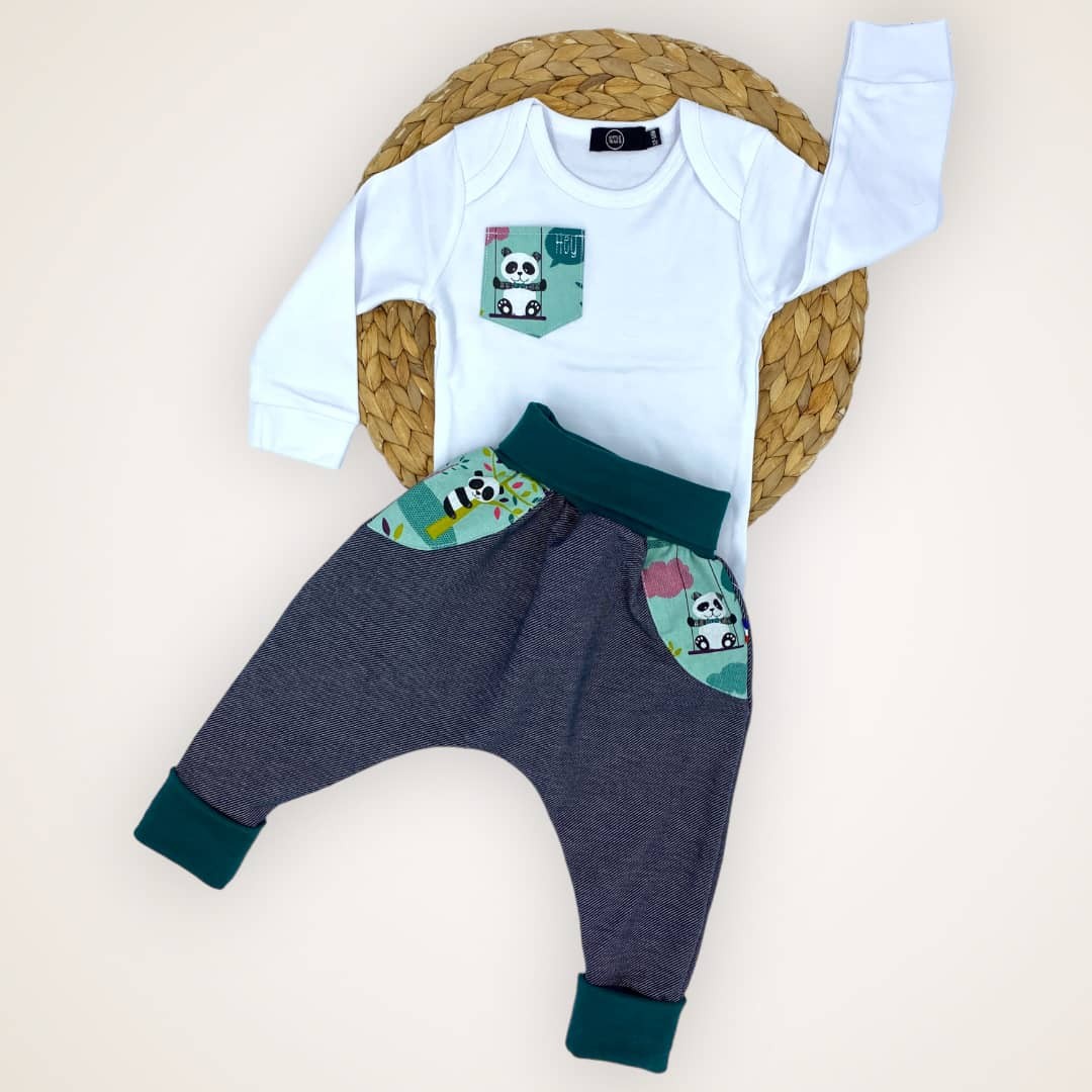 Sarouel évolutif bébé, couture artisanale à Clermont-Ferrand