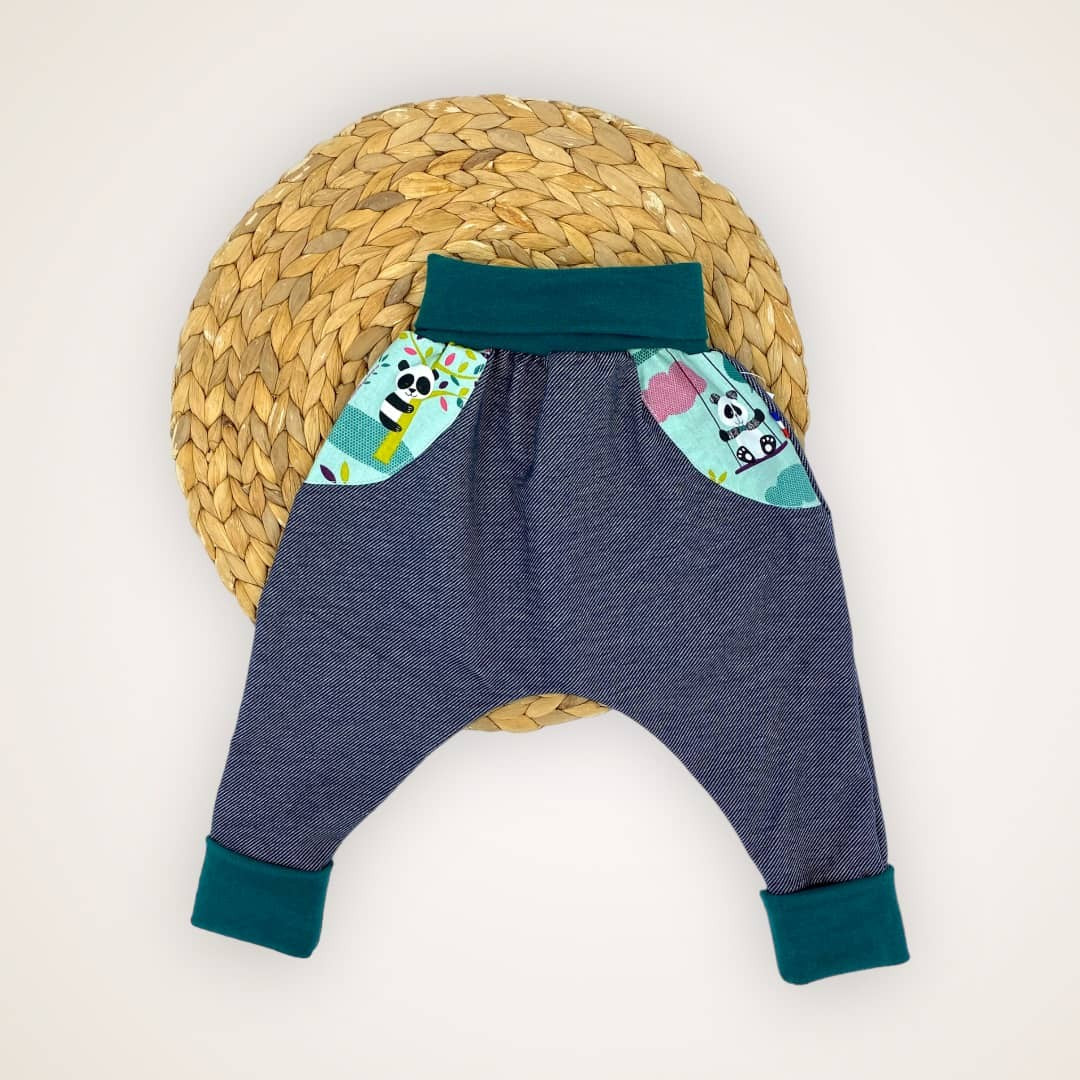 Sarouel bébé évolutif, pantalon confortable et modulable