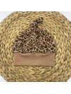 Bonnet à nœud bébé en tissu côtelé léopard