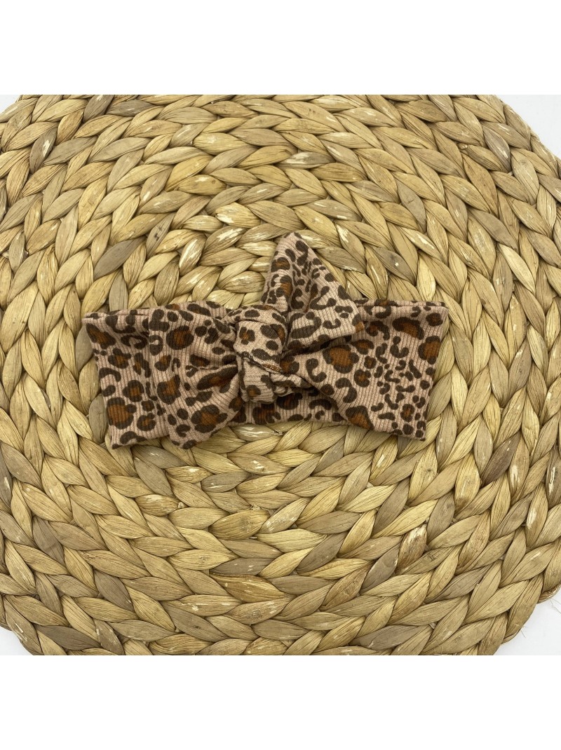 Bandeau réglable léopard côtelé – création française
