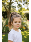 Chouchou en tissu côtelé léopard, accessoire cheveux