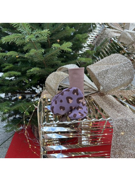 Chaussons de portage bébé en tissu côtelé léopard