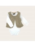 Gilet sans manches enfant doublé en jersey avec body
