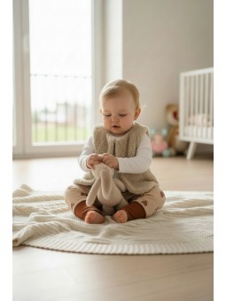 Gilet sans manches pour bébé, tout doux, fait en France