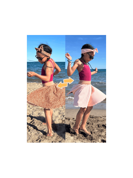 Jupe réversible fille made in France