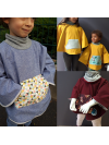 poncho chaud enfant avec grande poche ventrale