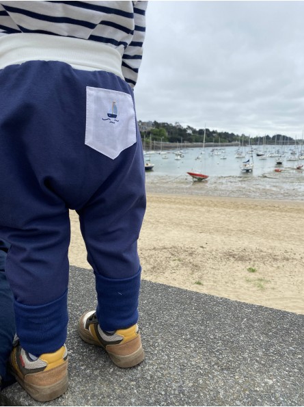 Sarouel évolutif en tissu souple, fabrication locale