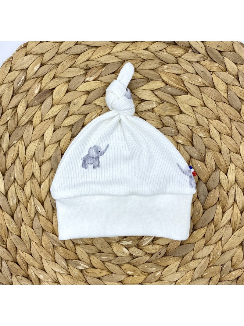 Bonnet avec noeud  décoratif bébé et enfant Made In France