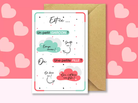 Annonce sexe bébé fille – carte à gratter