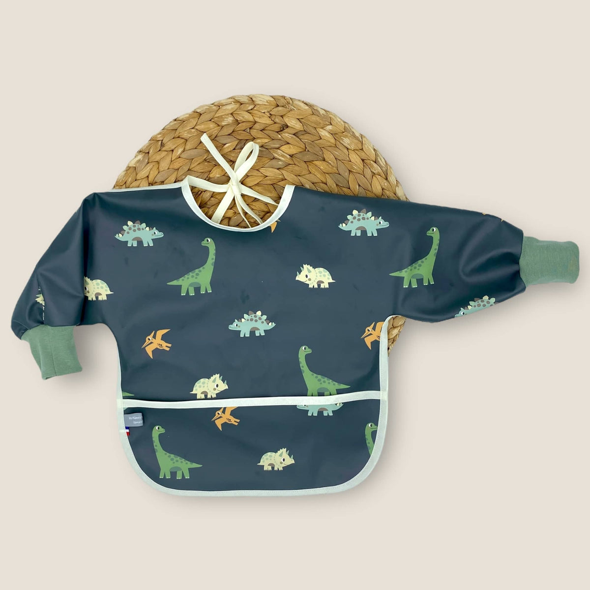 Bavoir à manches imperméable dinos