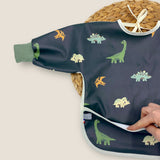 Bavoir à manches imperméable dinos