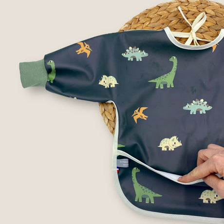 Bavoir à manches imperméable dinos