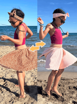 Jupe réversible fille made in France