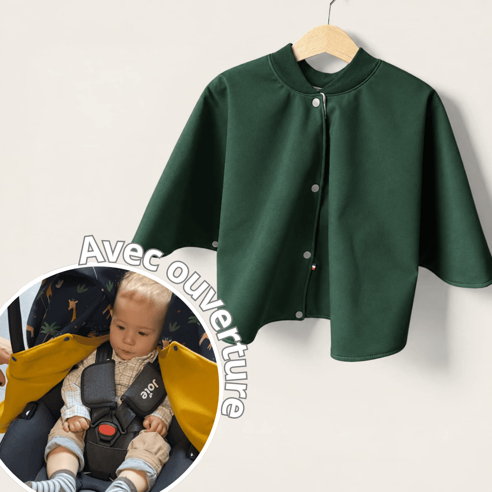 Poncho avec ouverture spécial voiture approuvé par Sécurange - Vert