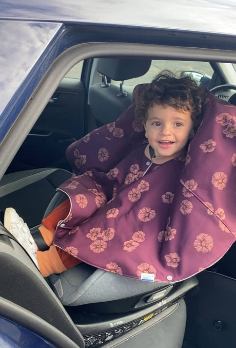 Poncho bébé de voiture, remplace le manteau. Fabriqué en France avec Securange.