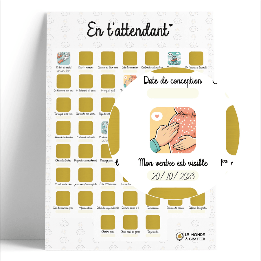 Poster à gratter - En t'attendant