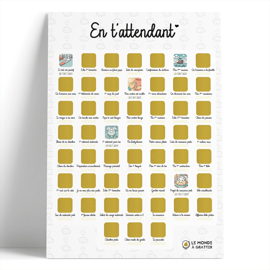 Poster à gratter - En t'attendant