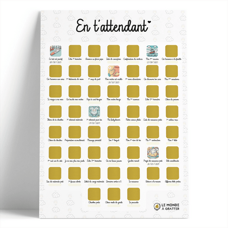 Poster à gratter - En t'attendant