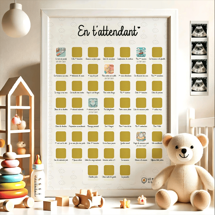 Poster à gratter - En t'attendant