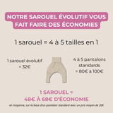 Sarouel évolutif qui grandit avec l'enfant/bébé