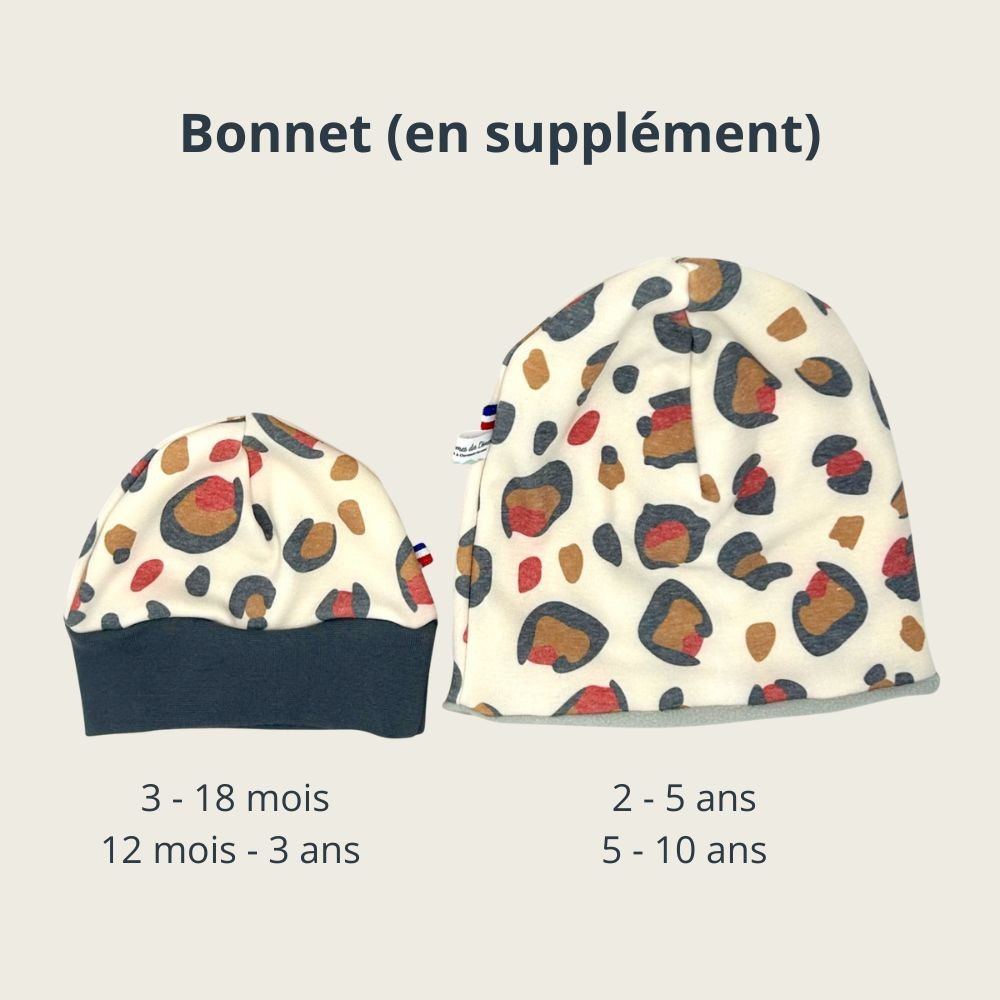 Bonnet hiver bébé en tissu molleton doux